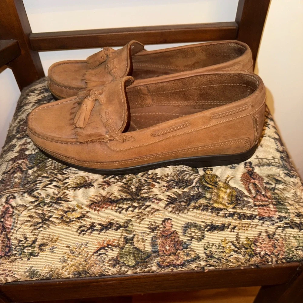 Earth Shoe Manning Men’s Brown Leather Tassel Loafers Size 8D